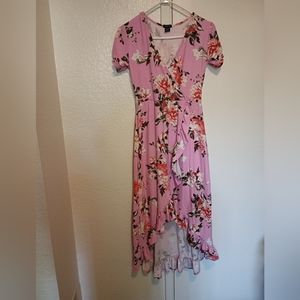 Rue21 Pink Summer Dress with Wrap look and floral print